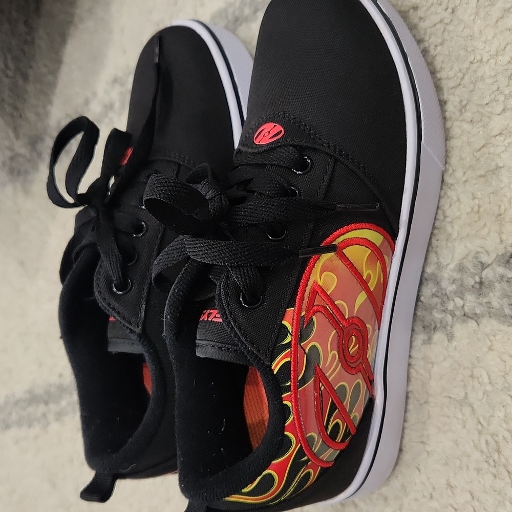 Heelys Black with Red and Yellow Flame Design